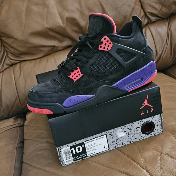 Men's Nike Air Jordan 4 Retro NRG Raptors OVU Drake Size 10.5 (EXCELLENT SHAPE) - Picture 11 of 14